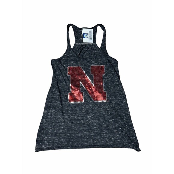 Bella Canvas Tops - Bella Canvas Women’s Tank Top Black Size XS Nebraska Conrhuskers Black Marble